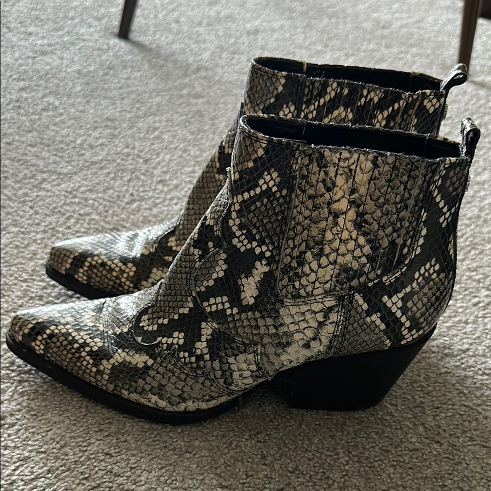 Snakeskin Ankle Boots